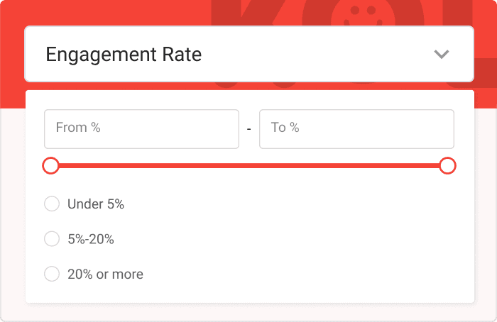 Filter by engagement rate